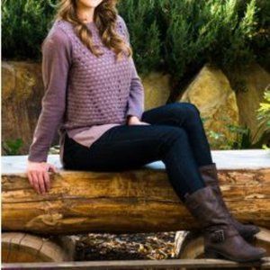 .Dusty Purple Two-Layer Tunic Sweater From The Limited